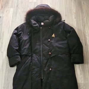 Womens VIP winter jacket coat size large 16 fur hood
